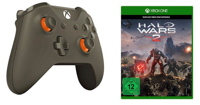 Xbox One wireless Controller in Olivgrün + Halo Wars 2 Spiel für 59,99€ (statt 70€)