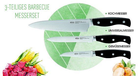 Rösle Barbecue Messerset für 23,50€ (statt 37€) oder Schüsselset mit Deckel für 68,50€