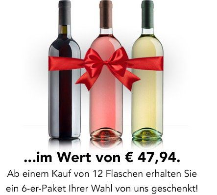 Weinvorteil   12er Pack kaufen + 6 Flaschen gratis geschenkt dazu