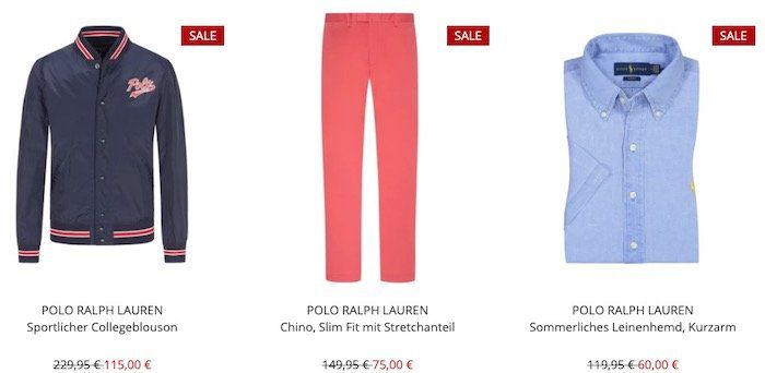 Wegen Umbau: Polo Ralph Lauren bis  50% bei Hirmer + 10€ Gutschein ab 80€