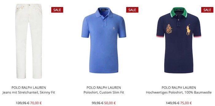Wegen Umbau: Polo Ralph Lauren bis  50% bei Hirmer + 10€ Gutschein ab 80€