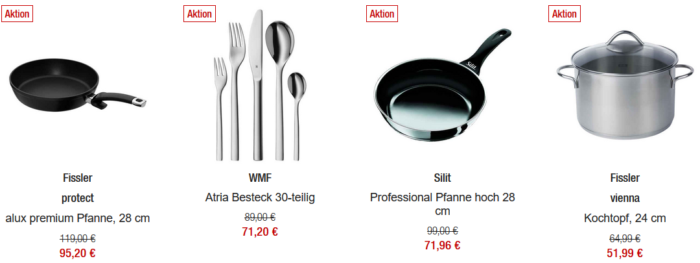 Galeria Kaufhof: 20% Rabatt auf WMF, Silit und Fissler bis Mitternacht