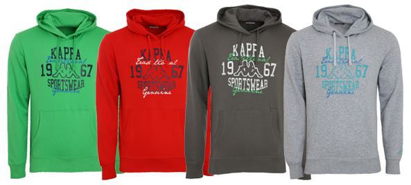 Kappa Akano Herren Kapuzenpullover in 4 Farben zum Preis von je 17,99€