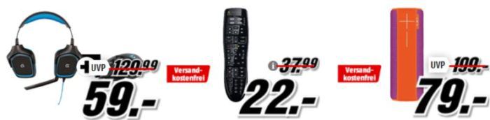 Media Markt Logitech Tiefpreisspätschicht   z. B. LOGITECH Harmony 950 Universalfernbedienung statt 139€ für 88, €