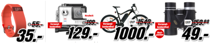 Media Markt Outdoor Aktion: günstige Action Cams, eBikes, Wearables und Outdoor Handys