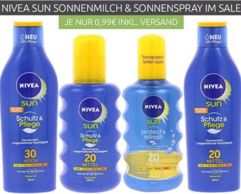 NIVEA Sun Sonnenmilch & Spray ab je nur 0,99€