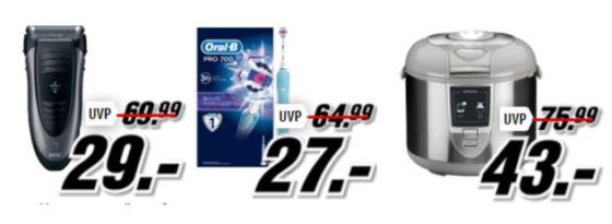 Media Markt Marken Sparen: günstige Artikel von Braun, Gastroback, Oral B und Sodastream