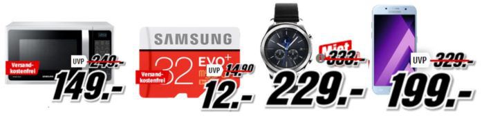 Media Markt Samsung Tiefpreisspätschicht   günstige TVs, Smartphones, Tablets und Haushaltsgeräte   SAMSUNG Gear S3 Classic Smartwatch für 229€