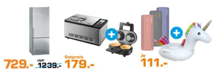 Saturn Late Night Shopping Übersicht   u.a.: Unold Eismaschine LIMITED EDITION + WAFFELAUTOMAT für 179€