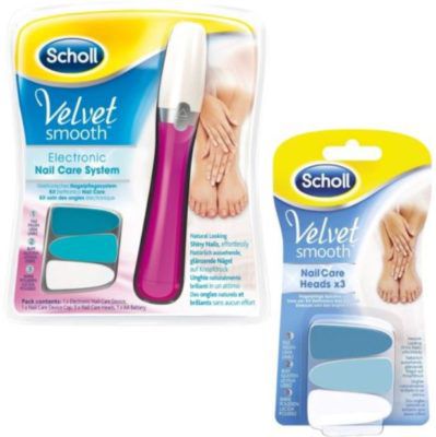 Scholl Velvet Smooth Elektronisches Nagelpflegesystem Pink + 3 Ersatzfeilen