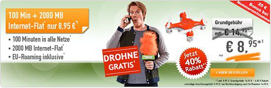 Verschiedene Telekom Tarife von klarmobil ab 3,95€ mtl. + gratis Drohne