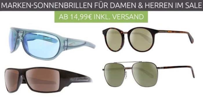 Harley Davidson, Polaroid und Carrera Sonnenbrillen ab 9,99€