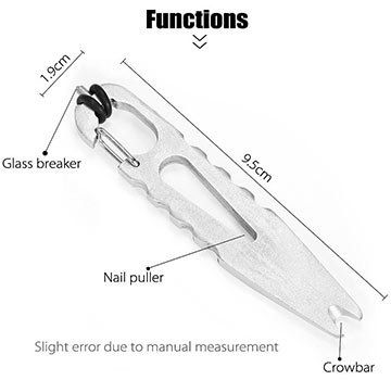 FURA EDC Tool mit 4 Funktionen (Karabiner, Brecheisen, Nagelzange & Glasbrecher) für 2,64€