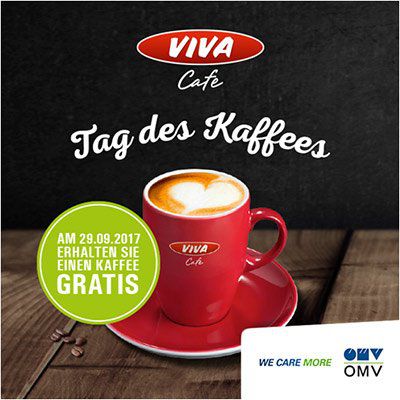 NUR HEUTE: Gratis Tasse Viva Kaffee an OMV Tankstellen