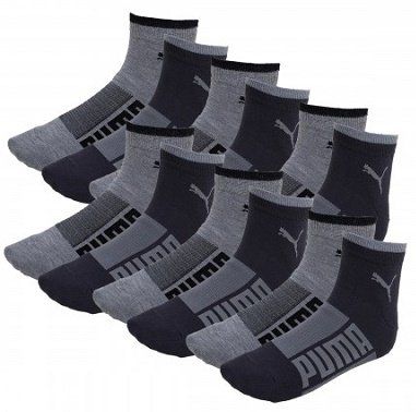 12er Pack Puma Basic Quarter Wording Socken für 15,00€ (statt 21€)