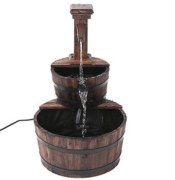 iKayaa Dekobrunnen aus Tannenholz für den Garten mit Wasserpumpe für ~30€ (statt 40€)