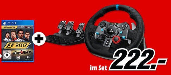 Logitech Driving Force Rennlenkrad + F1 2017 für 222€   für PC, PS4 und XONE!