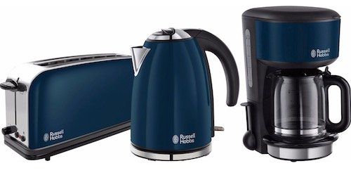 Russell Hobbs Colours Royal Blue Frühstücks Set (Toaster, Wasserkocher, Kaffeemaschine) für 79,99€ (statt 92€)