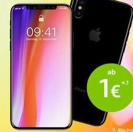 iPhone X ab 1€ vorbestellen + verschiedene LTE Tarife zur Auswahl iPhone X ab 1€ vorbestellen + verschiedene LTE Tarife zur Auswahl