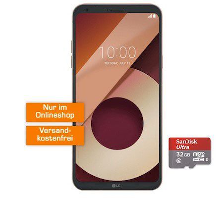 LG Q6 Smartphone + 32GB Speicherkarte für 1€ + Vodafone Smart Surf mit 50 Min/SMS + 2GB für 14,99€ mtl.