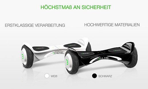 Beamie Hoverboard bis zu 20km Reichweite für 309€ (statt 548€)