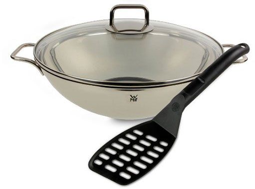 WMF ProfiSelect Wok (32cm) mit Glasdeckel und Pfannenwender für 49€