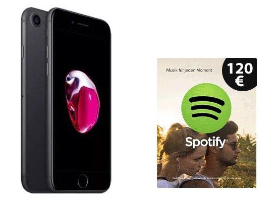 iPhone 7 mit 128GB für 1€ + Telekom Magenta Mobil M Young mit 6GB LTE für 49,95€ mtl. + 120€ Spotify Gutschein