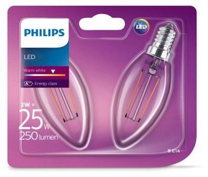 12er Pack Philips LED Kerzen mit E14 Gewinde für 24,99€