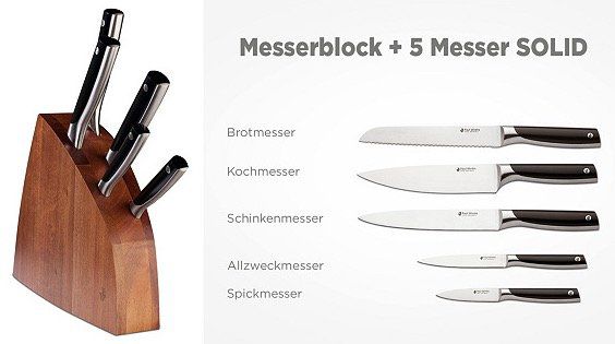 Paul Wirths Messer und Blöcke bei vente privee   z.B. 31,5 cm Santokumesser ab 79,90€ (statt 115€)