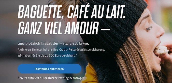 Gratis Reiserücktrittsversicherung bis 300€ über Paypal