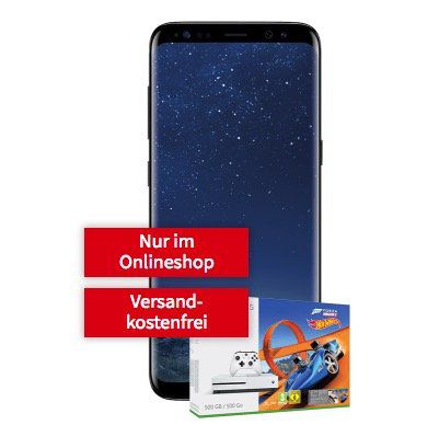 Knaller! Samsung Galaxy S8 + Xbox One S 500GB Konsole mit Forza Horizon 3 + Hot Wheels für 29€ (statt 708€) + Vodafone Flat mit 1GB für 26,99€ mtl.