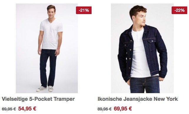 20% auf Mustang Jeans + gratis Lederarmband   z.B. Mustang Tramper Jeans im Basic Design für 47,91€ (statt 70€)