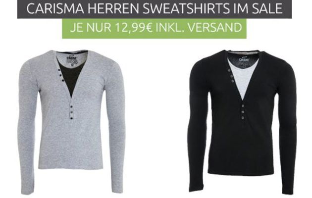 Carisma Herren Sweatshirt statt 20€ für je 12,99€