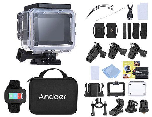 Andoer Q3H R ActionCam (170° Weitwinkel, 4K 25FPS, 1080P 60FPS, Wifi) inkl. Zubehör für 27,80€