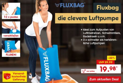 Fluxbag Luftpumpe aus der Höhle der Löwen für 19,98€