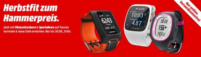 Media Markt: Smartracker und Sportuhren Aktion   z.B. GARMIN FR70 HR Fitnessuhr für 59€