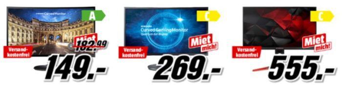 Media Markt Gamer Monitore günstig z.B. MSI Optix G27C   27 Zoll Full HD Monitor für 279€