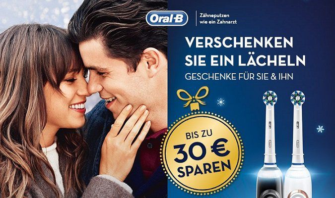 Bis zu 30€ Cashback auf verschiedene Oral B Zahnbürsten bis 31.01.2018