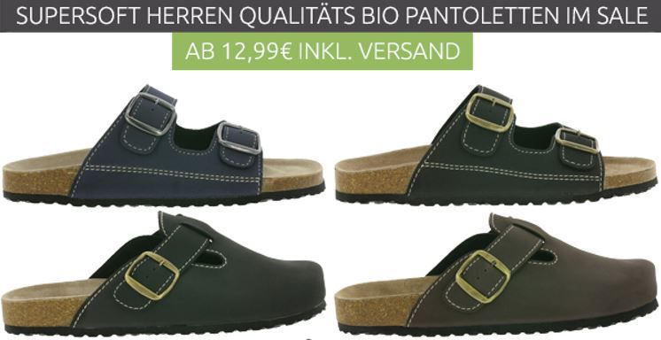 Supersoft Bio Pantoletten für Herren ab je 12,99€