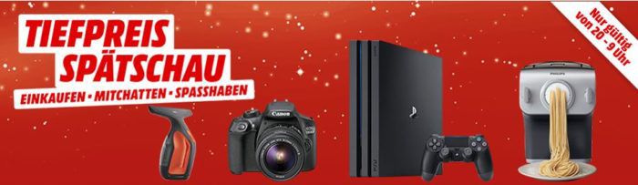 Media Markt Tiefpreisspätschau: u.a. PS 4 Pro 1TB für 299€   Philips Avance Collection HR2358/12 Nudelmaschine für 169€