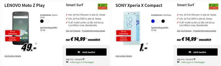Tipp! Restbestände an Handytarifen + div. Bundles z.B Samsung Galaxy S7 + Galaxy Tab A 10.1 für 1€ + Vodafone Allnet 24,99€/Monat