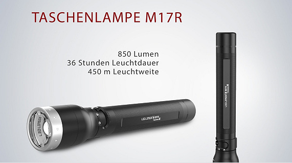 LED LENSER M17R Taschenlampe mit 5 Jahren Garantie für 154,50€ (statt 201€)