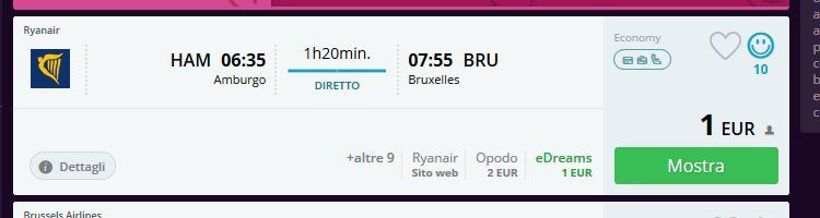 Ryanair: Von Hamburg nach Brüssel für 1€