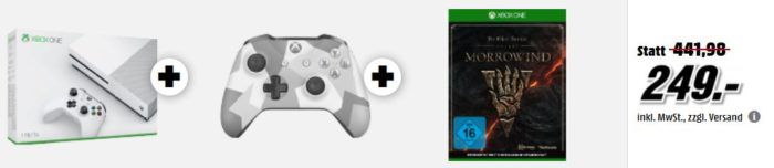 Xbox One S 1TB Konsole + Wireless Controller SE Winter Forces + The Elder Scrolls: Morrowind für 249€ uam. im Media Markt Dienstag Sale
