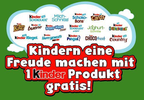 1 Ferrero Kinder Produkt gratis   nur am 20.09.