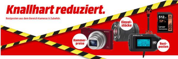 Media Markt Restposten Aktion   günstige Kamers, Objective, Action Cams   z.B. Rollei Actioncam 415 für 57€