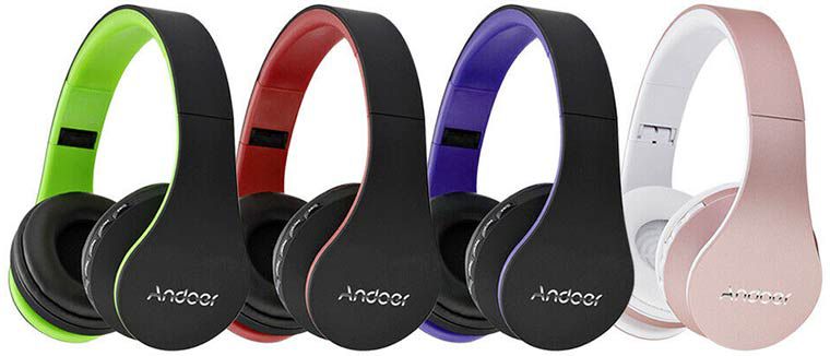 Andoer LH 811   4in1 Stereo Bluetooth Kopfhörer (Mikrofon,MP3 Player) in 8 Farben ab 7,95€   aus DE