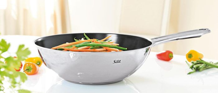 SILIT Edelstahl Wok Pfanne für alle Herdarten, auch Induktion für 39,90€