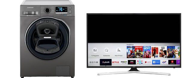 Samsung Spartage bei AO.de + keine VSK   z.B. Samsung WW80J3473KW/EG Waschmaschine mit 8 kg Nutzlast für 299€ (statt 350€)