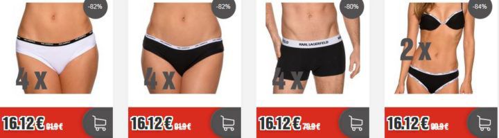 Karl Lagerfeld Damen und Herren Unterwäsche bei TOP12   z.B. 2er Set Boxershorts nur 8,12€